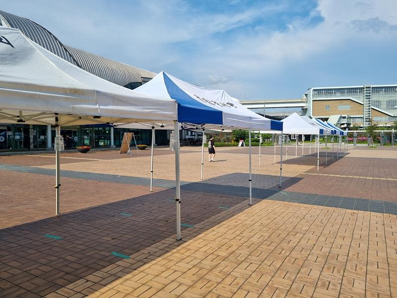 검암경서동 검암역 선별진료소 무더위 대비 천막설치 지원 사진
