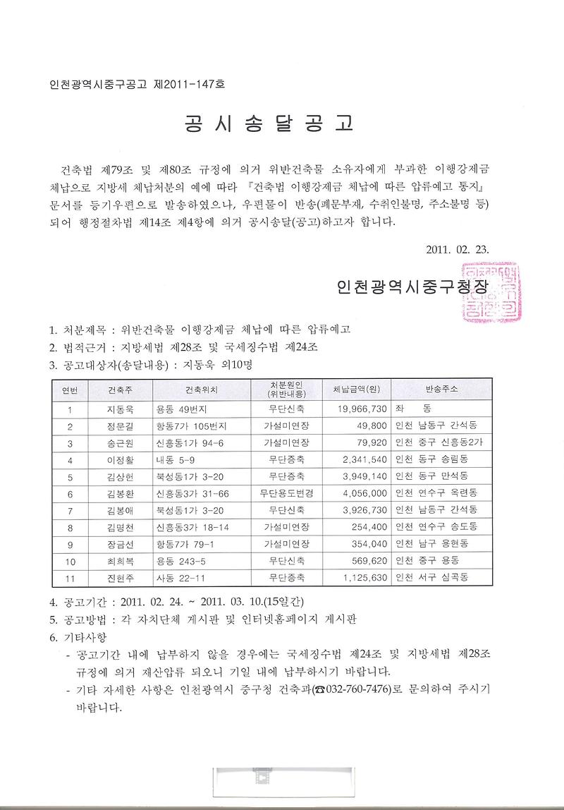 공시송달 공고문_4.JPG 이미지