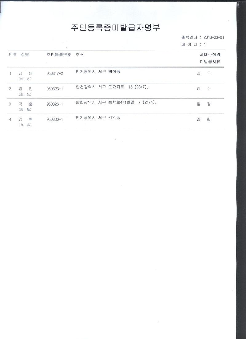 신규주민등록증 미발급자 명부 (9503월생).jpg 이미지