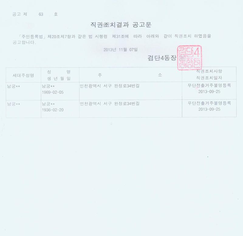 직권조치 결과공고문 63호.jpg 이미지