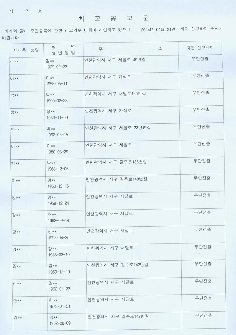 주민등록일제정리 최고공고문001.jpg 이미지